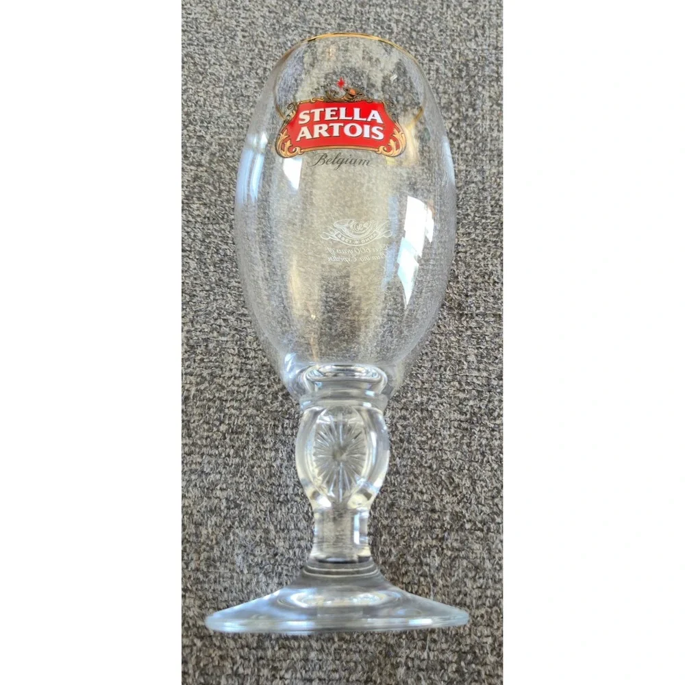 Stella Artois Belgium Beer Glass Chalice 40cl Gold Rim Ritzenhoff Starburst Stem